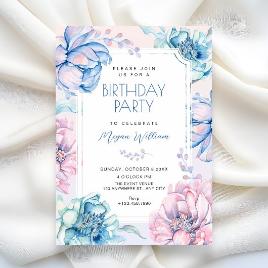 Blütengeburtstag Einladung