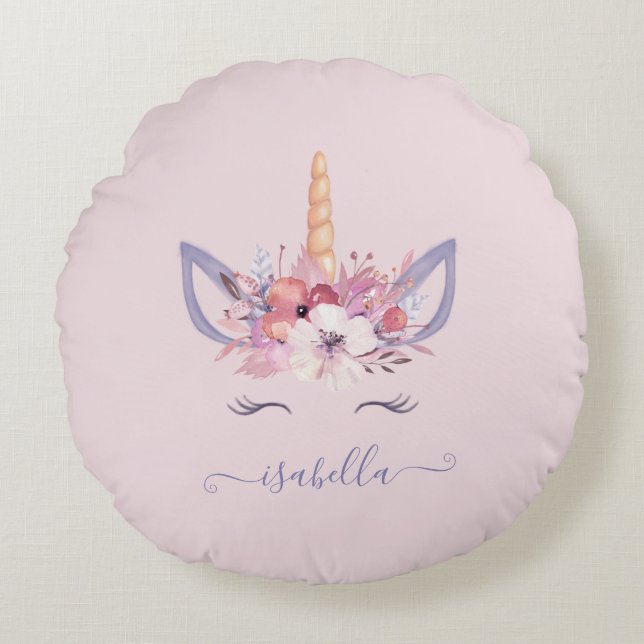 Blütengeflecht-Design Rundes Kissen (Vorderseite)