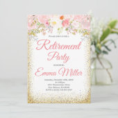 Blütengeflecht und Bohemische Gold-Rente Einladung (Stehend Vorderseite)