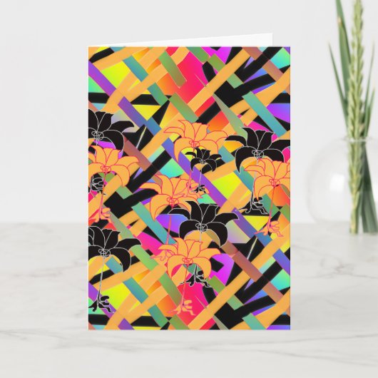 Blütengeflochtene Grußkarte Karte (Vorderseite)