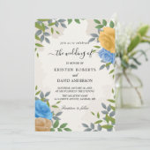 Blütengelb und blau einladung (Stehend Vorderseite)