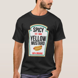Blütengelbe Mustard Flasche Label Halloween Famili T-Shirt