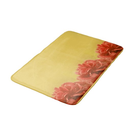 Blütengelbe Pfirsiche Badematte (Schrägansicht)