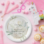 Blütengelbe Rose Sommerhochzeit Pappteller (Party)