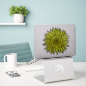 Blütengelbe Sonnenblume Hand gezogen Aufkleber (Laptop auf Schreibtisch)