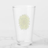 Blütengelbe Sonnenblume Hand gezogen Glas (Rückseite)