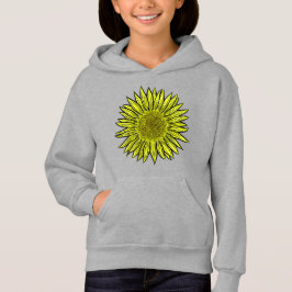 Blütengelbe Sonnenblume Hand gezogen Hoodie