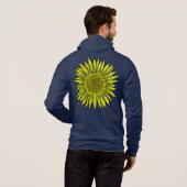Blütengelbe Sonnenblume Hand gezogen Hoodie (Schwarz voll)