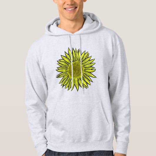 Blütengelbe Sonnenblume Hand gezogen Hoodie (Vorderseite)