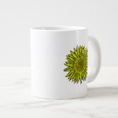 Blütengelbe Sonnenblume Hand gezogen Jumbo-Tasse (Vorderseite Rechts)