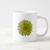 Blütengelbe Sonnenblume Hand gezogen Jumbo-Tasse (Rechts)