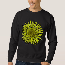 Blütengelbe Sonnenblume Hand gezogen Sweatshirt