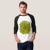 Blütengelbe Sonnenblume Hand gezogen T-Shirt (Vorne ganz)