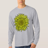Blütengelbe Sonnenblume Hand gezogen T-Shirt (Vorderseite)