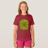 Blütengelbe Sonnenblume Hand gezogen T-Shirt (Vorne ganz)
