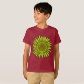 Blütengelbe Sonnenblume Hand gezogen T-Shirt (Vorne ganz)