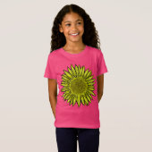 Blütengelbe Sonnenblume Hand gezogen T-Shirt (Vorne ganz)