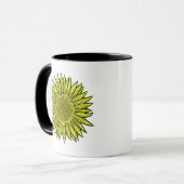 Blütengelbe Sonnenblume Hand gezogen Tasse (Vorderseite Links)