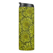 Blütengelbe Sonnenblume Hand gezogen Thermosbecher (Nach rechts gedreht)
