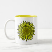 Blütengelbe Sonnenblume Hand gezogen Zweifarbige Tasse (Links)