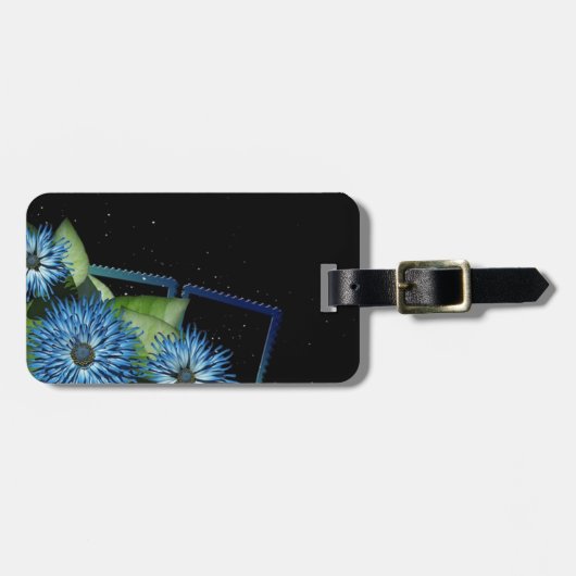 Blütengeschenke in klassisch blau - Namen personal Gepäckanhänger (Vorderseite horizontal)