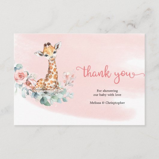 Blütengiraffe von Boho Blush Begleitkarte (Vorderseite)