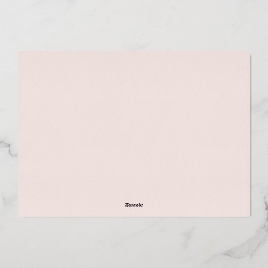 Blütengold-Brautparty Folieneinladung (Rückseite)