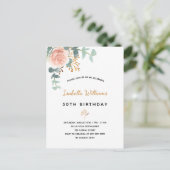 Blütengold Eukalyptus Rose Postkarte (Stehend Vorderseite)