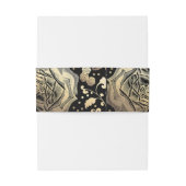 Blütengold und schwarze Vintage Einladungsbanderole (Rückseitenbeispiel)