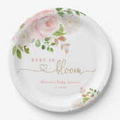 Blütengoldbaby in blühender Babydusche Pappteller (Vorderseite)