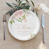 Blütengoldbaby in blühender Babydusche Pappteller