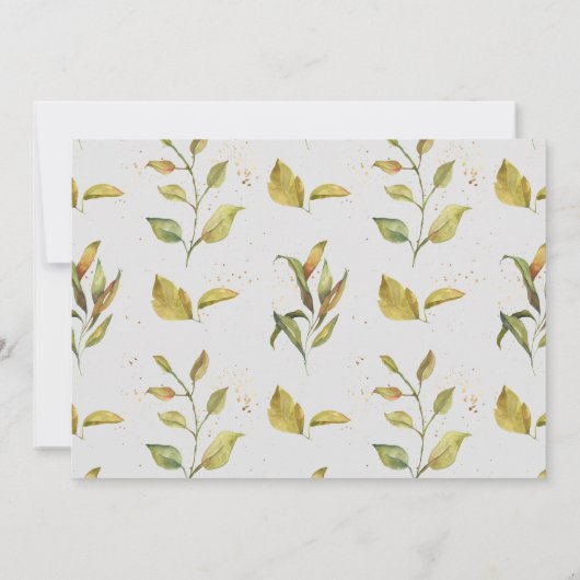 Blütengoldbraun Dusche ist eine Mädcheneinladung (Rückseite)