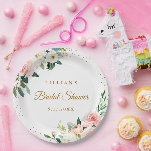 Blütengoldbrunch und Bläschen Pappteller (Party)