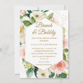 Blütengoldbrunch und Brautparty Einladung (Vorderseite)
