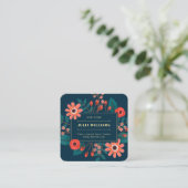 Blütengoldgestein mit blühender Blume Quadratische Visitenkarte (Stehend Vorderseite)