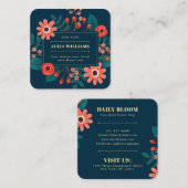 Blütengoldgestein mit blühender Blume Quadratische Visitenkarte (Vorne/Hinten)