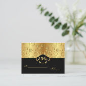 Blütengoldschwarz 50. Empfang Platzkarte (Stehend Vorderseite)