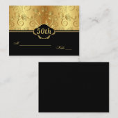Blütengoldschwarz 50. Empfang Platzkarte (Vorne/Hinten)