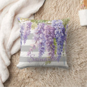 Blütengrau der Aquarellwisteria Kissen (Decke)