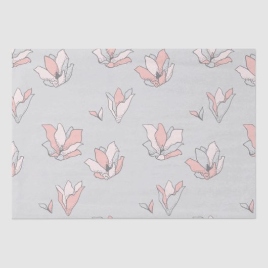 *~* Blütengrau Rosa Blume Künstlerisch Seidenpapier (Vorderseite)