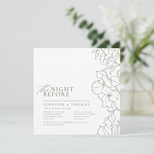 Blütengrün am Abend vor der Probe Einladung (Stehend Vorderseite)