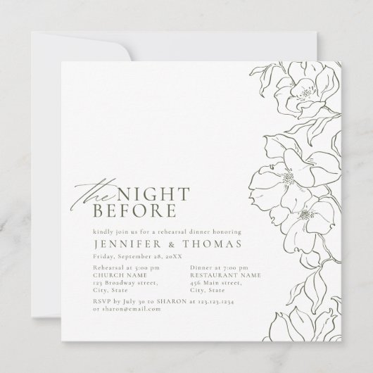 Blütengrün am Abend vor der Probe Einladung (Vorderseite)