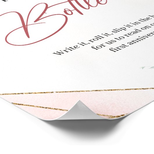 Blütengrün Blütengold Flasche Poster (Ecke)