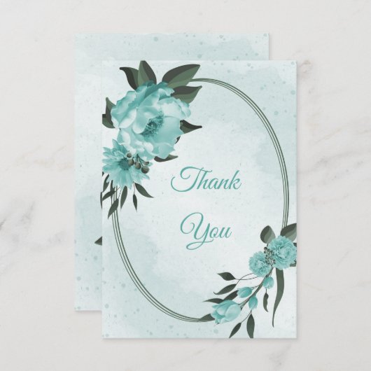 Blütengrün botanisch dankeskarte (Vorne/Hinten)