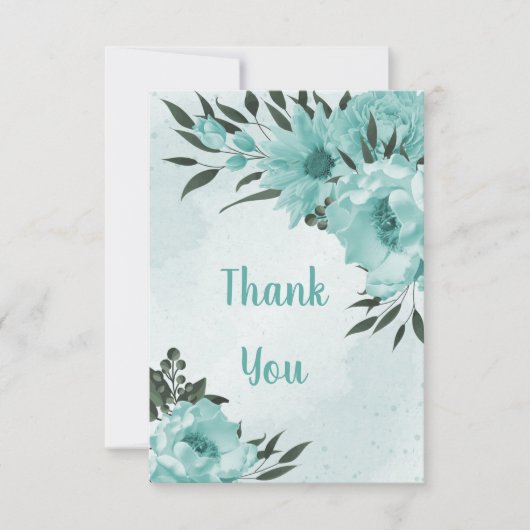 Blütengrün botanisch dankeskarte (Vorderseite)