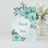 Blütengrün botanisch dankeskarte (Stehend Vorderseite)