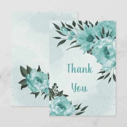 Blütengrün botanisch dankeskarte (Vorne/Hinten)