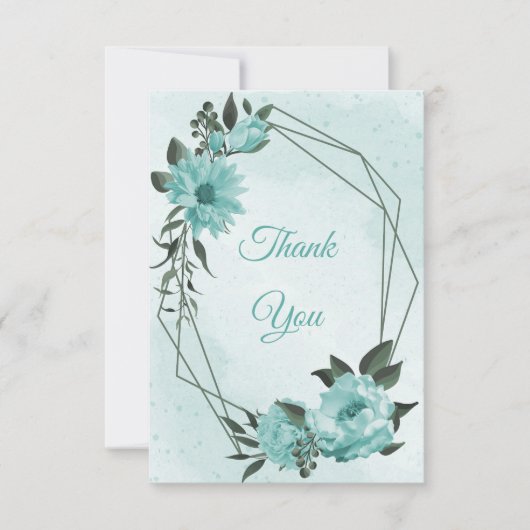 Blütengrün botanisch dankeskarte (Vorderseite)