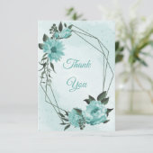 Blütengrün botanisch dankeskarte (Stehend Vorderseite)