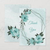 Blütengrün botanisch dankeskarte (Vorne/Hinten)